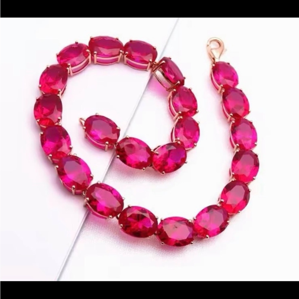 Adjustable Rosegold Plated Oval Cut Swarovski Ele… - image 3